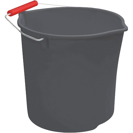Quickie Bucket, 11 Qt Capacity, Plastic, Gray